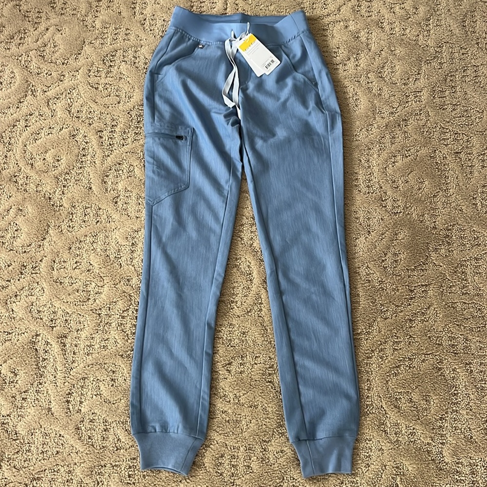 Figs HEATHER INDIGO Zamora 2.0 Jogger Pants XXS/T Extra Extra Small NWT